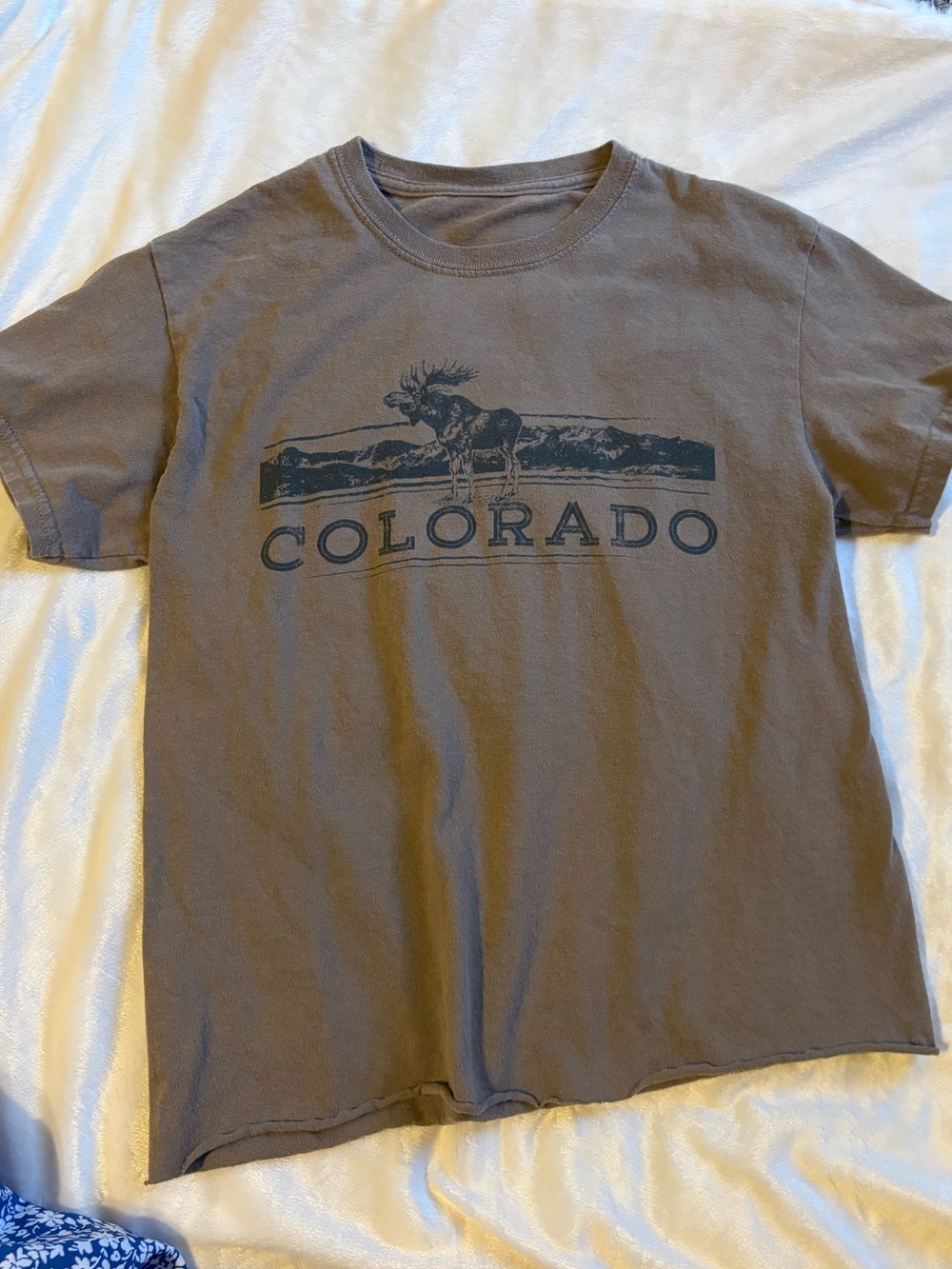 Colorado Graphic Crewneck T-Shirt - Brown
